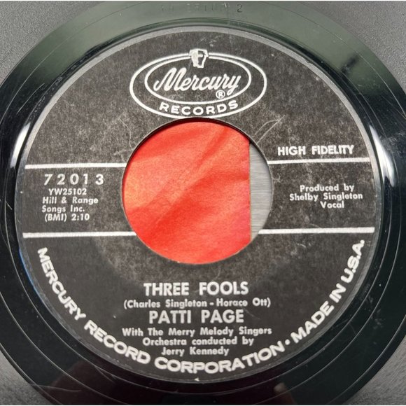 Patti Page Boys Night Out / Three Fools 45 Pop Record Picture Sleeve VG/VG+ - Picture 3 of 7